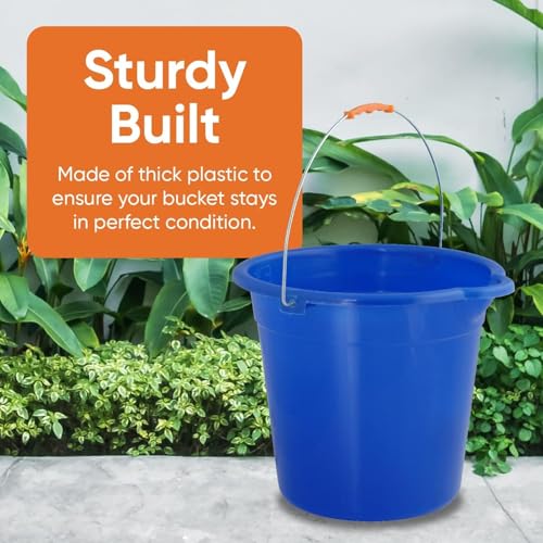 Superio 2.75 Gallon Plastic Mop Bucket with Grip Handle, Utility Pail for Cleaning, Car Wash, Fishing, Camping & Household Use, 10 Liter, Royal Blue - 1 Pack - color: Royal Blue, size: 1 Pack