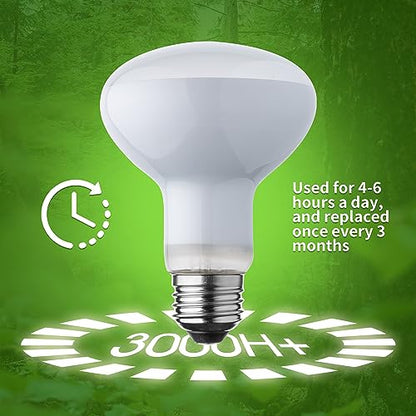 Reptile Heat Lamp Bulb, 100 Watt UVA Daylight Basking Spot Light for Bearded Dragon, Turtle, Lizard, Snake, Tortoise, Chameleon, Amphibians - 2 Pack - size: 2 Pack