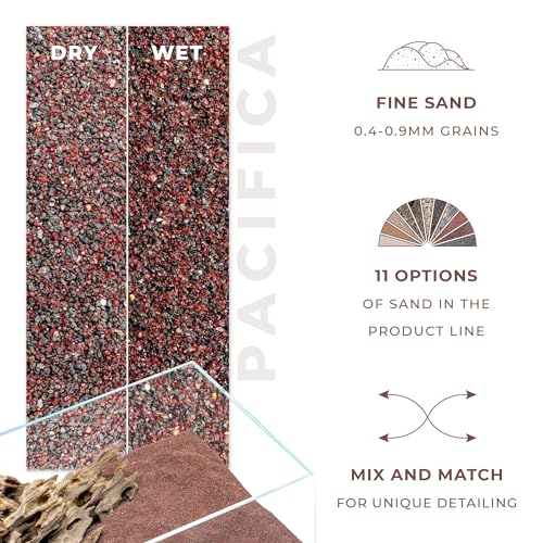 UNS Controsand - Pacifica, 8L - Natural Freshwater 0.4-0.9mm Dark Reddish Sand for Aquascaping Planted Tanks - Aquarium, Terrarium, Paludarium Substrate for Betta, Shrimp, Fish, Jumping Spider, Turtle - size: 8L