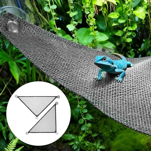 Reptile Hammock 2 Pcs Bearded Dragon Hammocks Mesh Breathable Reptile Hammock for Lizard, Leopard Geckos, Ball Python, Geckos, Anoles, Snakes, Chameleon, Black