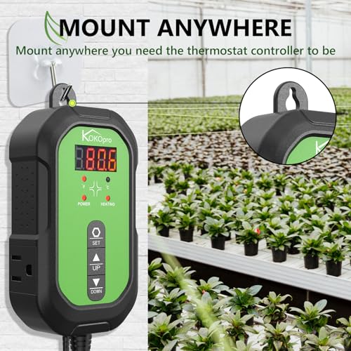 Digital Heat Mat Thermostat Controller for Seed Germination, Reptiles and Brewing Breeding Incubation Greenhouse, 40–108 ºF 1000W for Seedlings, Germination, Incubation and Fermentation - color: Thermostat Controller