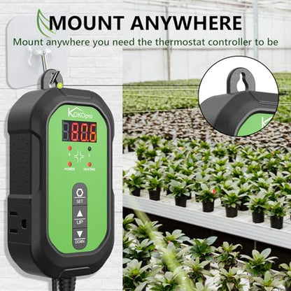 Digital Heat Mat Thermostat Controller for Seed Germination, Reptiles and Brewing Breeding Incubation Greenhouse, 40–108 ºF 1000W for Seedlings, Germination, Incubation and Fermentation - color: Thermostat Controller