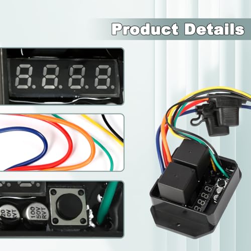 Digital Thermatic Fan Switch Kit #0444,12V and 24V, Adjustable Temperature Range Digital Electric Thermatic Dual Electric Fan Switch Kit