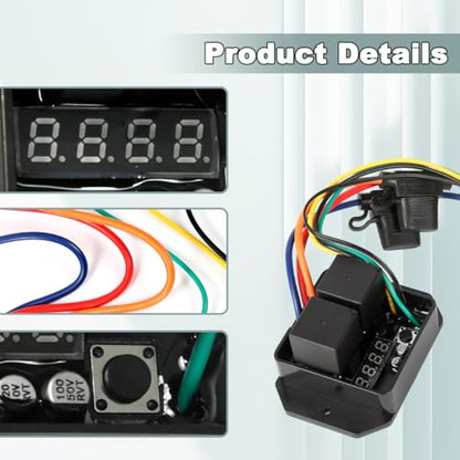 Digital Thermatic Fan Switch Kit #0444,12V and 24V, Adjustable Temperature Range Digital Electric Thermatic Dual Electric Fan Switch Kit