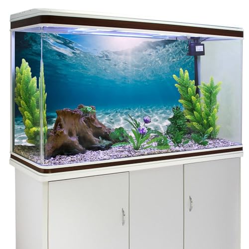AWERT 60x24 in Aquarium Backdrop Undersea Ocean Floor Fish Tank Background | AWERT Clear Underwater Seabed Theme Vinyl Terrarium Background - size: 60x24in/150x60cm