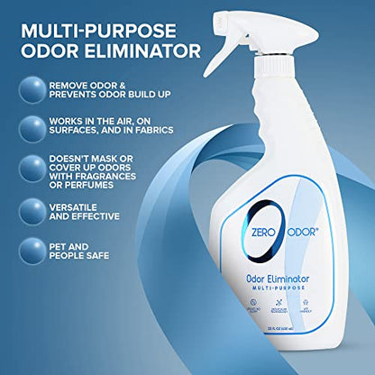 Zero Odor - Multi-Purpose Strong Odor Eliminator for Home, Office, Car, Bathroom, Hotel, Room Deodorizer, and Odor Neutralizer, 22Oz (Pack of 2) - size: 22 Fl Oz (Pack of 2)