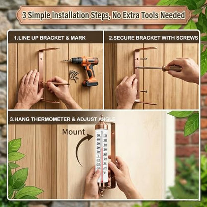 Outdoor Thermometer Waterproof, 10-Inch Decorative Outdoor Thermometer