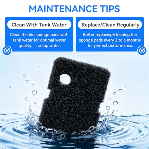 Canister Filter Media Replacement for Penn Plax Cascade 1200/1500 CCF4UL/CCF5UL Replacement Canisters Filters Bio Sponges for Aquariums Fish Tank Turtle Tank Filter Parts 2-Pack Black