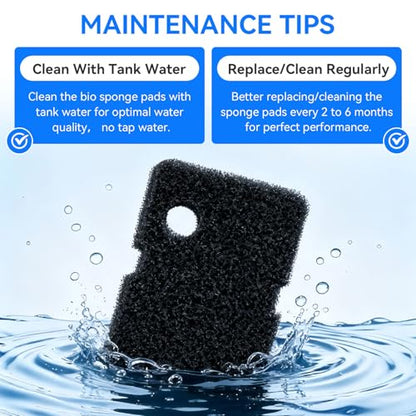 Canister Filter Media Replacement for Penn Plax Cascade 1200/1500 CCF4UL/CCF5UL Replacement Canisters Filters Bio Sponges for Aquariums Fish Tank Turtle Tank Filter Parts 2-Pack Black