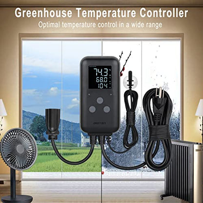 DIGITEN Waterproof Digital Temperature Controller for Aquarium, Greenhouse & Outdoor Heating - 10A Heat Mat Thermostat Controller - size: 10A Waterproof Temperature Controller