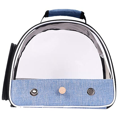Small Bird Travel Carrier, Portable Bird Travel Carrier for Parakeet, Parrot, Budgie, Guinea Pig, Bearded Dragon Reptile Carrier for Hiking Vet Visit Bicycle Ride (Blue) - color: Blue