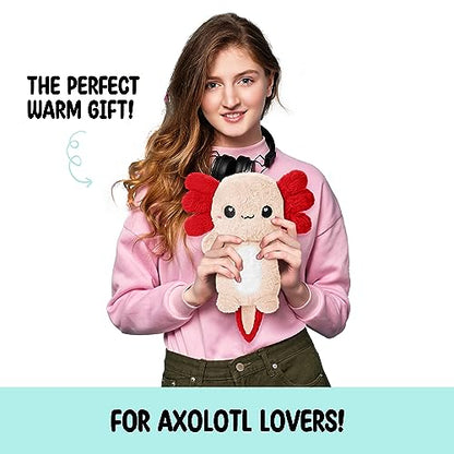 Axolotl Microwavable Unscented 1.5 lbs Heating Pad For Women And Kids- Cute Soft Cozy Pillow Plush Heatable Warm Stuffed Animals- Kawaii Hot And Cold Plushie Food Toy- Axolotl Gifts For Girls And Boys - style: Peach Axolotl