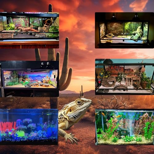 Celestial Aquarium Background Snow Capped Mountains Alien Planet Fish Tank Background Space Planets Natural Skyscape Reptile Tank Backgrounds Outer Space Clouds Blue Sky Enclosure Backgrounds 36x20in - color: Blue_White, size: 36(W)x20(H)in