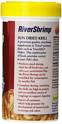 Tetra RiverShrimp Fish Treat, Natural Shrimp Supplement, 0.92 oz | For Freshwater & Saltwater Fish, Diet Variety, Carotene, Feed 2 To 3 Times Weekly - size: 0.92 Ounce (Pack of 1)
