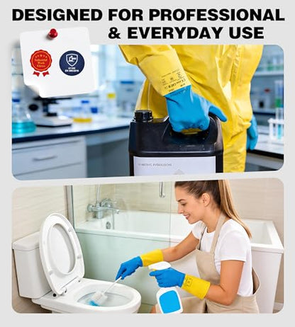 AnTools Neoprene and Rubber Blend Heavy-Duty Chemical Gloves, Protective industrial gloves for Resist Acid, Alkali, Hazmat, cleaning, dishwashing, X-Large - color: Black (Pack of 1), size: X-Large (10)