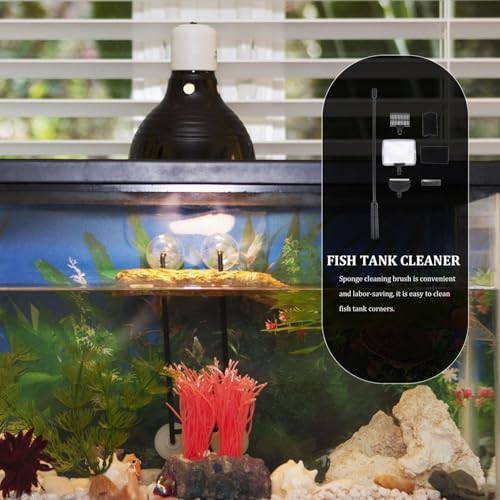1set Fish Tank Cleaning Tool Aquarium Scraper Brush Net Sponge Spoon for Efficient Tank Maintenance Easy to Use Store Detach Aquarium Accessories for All