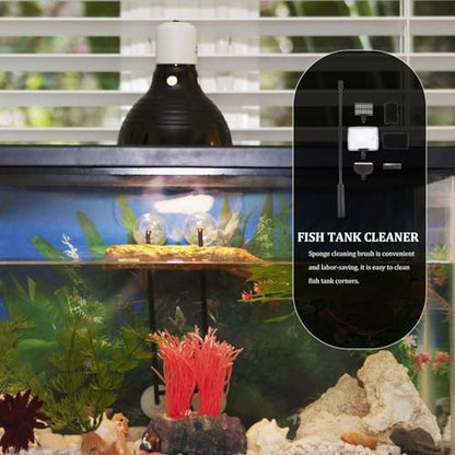 1set Fish Tank Cleaning Tool Aquarium Scraper Brush Net Sponge Spoon for Efficient Tank Maintenance Easy to Use Store Detach Aquarium Accessories for All