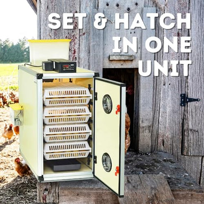 Incubators for Hatching Eggs – 120 Egg Incubator Setter & Hatcher with Automatic Turner & Digital Humidity Control Cabinet, Medium Chicken Incubator & Quail Egg Incubator by Hatching Time - size: 120 Eggs, style: Egg Incubator and Hatcher