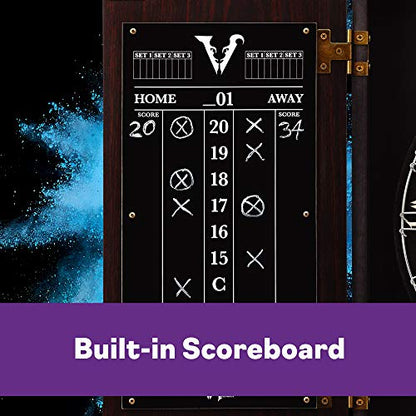 Deluxe Dartboard Cabinet with Integrated Pro Score and Cricket Scoreboard - style: Premium