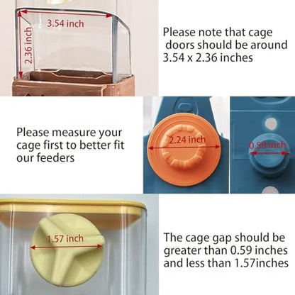 No Mess Bird Feeder Water Dispenser Set Automatic Transparent Parrot Feeder | Acrylic Parrot Food Container Drinker Cage Accessories for Small Birds Canary Parakeet Finch (Blue+Blue, 1) - color: Blue+Blue
