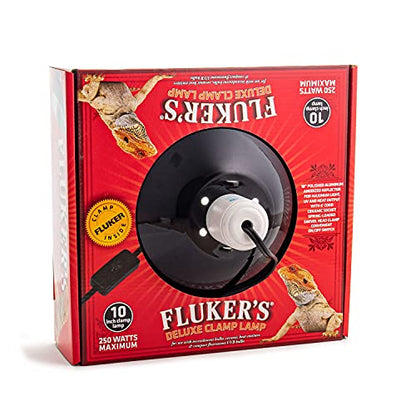 Fluker's Repta-Clamp Lamp, Heavy Duty Clamp Light For Reptile Tanks and Terrariums, UL/CUL Approved, Great for Reptile Basking, 250-Watt Maximum with On/Off Switch, 10" - size: 10-Inches