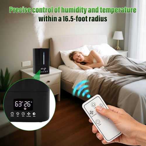 Automatic Reptile Fogger Humidifier with Smart Humidity Control, 5L Large Tank, 70" External Sensor Probe, Dual Hose Terrarium Humidifier for Ball Python, Chameleon, Gecko, Frog, Vivarium & Grow Tent