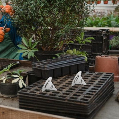 POPETPOP Flower Pot Hole Mesh Pad: 50 Pack Drainage Pads and Pot Fillers for Keeping Soil from Flowing - Drainage Netting for Bonsai, Horticulture Care, 2. 95 X 2. 16 X 1. 81 Inches - size: 7.50X5.50X4.60CM
