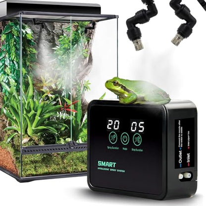 MECESOR Automatic Reptile Mister for Reptile Tank Smart Reptiles Mister System with Timer 360° Nozzles,Slient Terrarium Misting System Humidifier for Chameleons,Snakes,Frogs Smart Spray Control