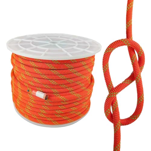 UIAA Static Climbing Rope 10.5mm, 90M(300FT)Orange Rappelling Rope | Nylon Rappelling Rope, For Survival, Rescue Cord, Rock Mountaineering, Hauling - color: Orange, size: 10.5mmx90m