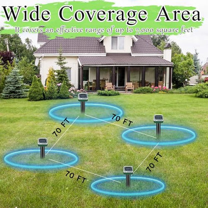 10 Pack Mole Repellent Solar Powered,Snake Repellent Ultrasonic, IP 65 Waterproof Ultrasonic Deterrent Stakes,Get Rid for Moles,Voles,Gophers,Squirrels, Voles, Skunks in Yard, Lawn, and Garden