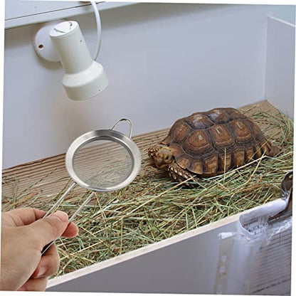 Yardwe 2PCS Stainless Steel Reptile Sand Shovel Fine Mesh Sieve Lizard Tortoise Litter Cleaner for Sand Substrate and Terrarium Use