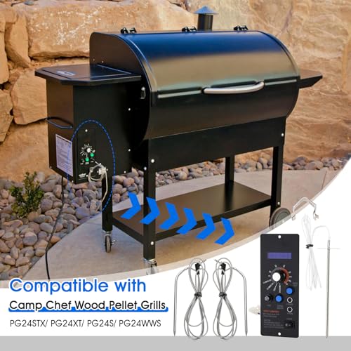 Replacement for Camp Chef Digital Thermostat Controller Kit | with Meat Probe, Temperature Sensor Probe Compatible with Camp Chef Wood Pellet Grills PG24STX PG24XT PG24S PG24WWS