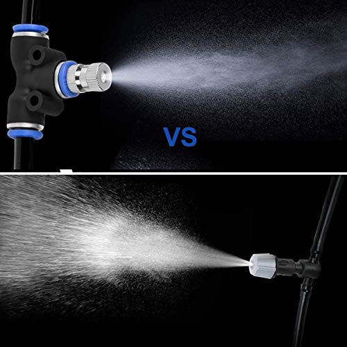 Misting Nozzles for Outdoor Cooling System 10pcs Mister Nozzle Atomizing Misting Sprayer Fog Nozzles for Garden, Humidification, Landscaping, Dust Control, 0.024Inch (Size : 0.6mm)