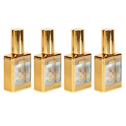 4PCS Perfume Bottle Spray Refillable Glass Spray Bottles Terrarium Travel Refillable Mini Perfume Glass Containers Packaging (Golden)