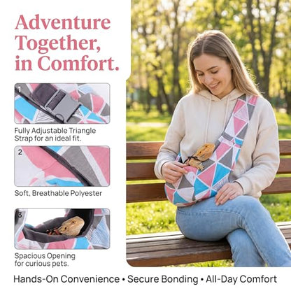 balacoo Bearded Dragon Carrier with Adjustable Strap for Outdoor Travel | Reptile Carrier Sling Bag Backpack, for Small Lizards, Ferrets, Squirrel, Hamsters, for Hiking, Shopping, Outdoor Activities