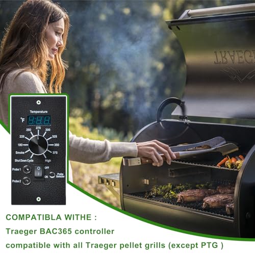 Digital Thermostat Kit Compatible with Traeger Pro Series Pellet Grills | Pro 34 20 22 Series Replacement Parts, Thermometer Control Panel, Dual Meat Probe BAC365, Temperature Controller Upgrade - style: Compatible with Traeger Pellet Grills Upgraded BAC3