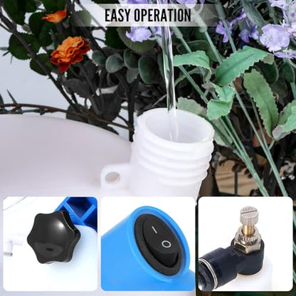 8L(2.1 Gallon) Tank, Portable Electric ULV Cold Fogger 1200W Adjustable Flow Fine Mist Sprayer with Long 17ft Power Cord for Home, Garden, Cleaning