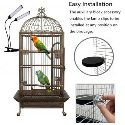 Bird Health Cage Supplementary Light with Full-Spectrum LED Pet Light, Intelligently Timing to Help Synthesize Vitamin D3 and Promote Calcium Absorption