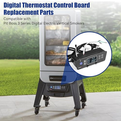 Control Board Replacement Part for PitBoss 3Series Electric Vertical Smoker | Digital LCD Display Thermostat Controller Replacement 80122, Compatible with Pit Boss Digital Electric Smoker PBV3D1