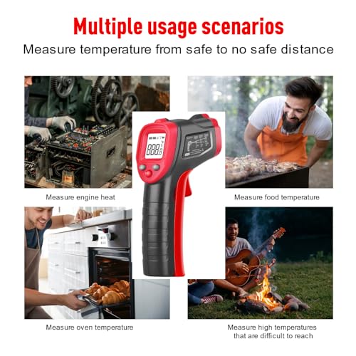 Infrared Thermometer Gun, Non-Contact Laser Thermometer Temperature Gun -58℉～1112℉, Adjustable Emissivity Temp Gun Thermometer, Temperature Measurement Gun for Cooking, BBQ, Pizza Oven - color: 1112℉/600℃
