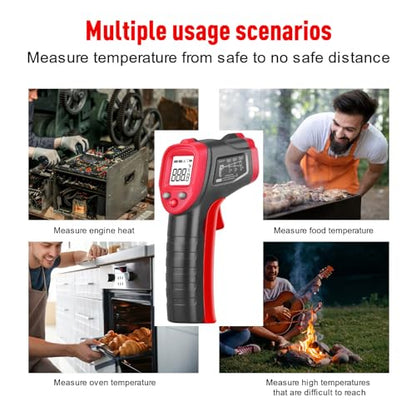 Infrared Thermometer Gun, Non-Contact Laser Thermometer Temperature Gun -58℉～1112℉, Adjustable Emissivity Temp Gun Thermometer, Temperature Measurement Gun for Cooking, BBQ, Pizza Oven - color: 1112℉/600℃