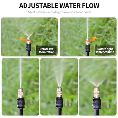 50FT Drip Irrigation System, Complete Garden Watering Kit with Rust-Proof Copper Nozzles - UV Stabilized Flexible Hose for Lawn, Greenhouse, Patio Plants - size: 50FT