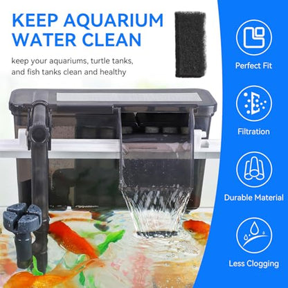 4 Pack Sponge Filter Media Pad Replacement for Penn-Plax Cascade 300 GPH Hang On Filter Aquarium Bio Sponge Filters Parts Filter Sponge Filter Foam for Aquarium Fish Tank Sump Turtle Tank Part#CPF510