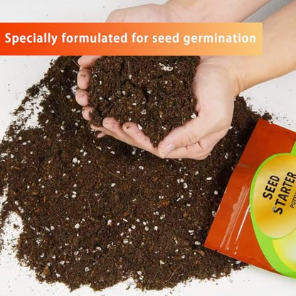 Seed Starting Soil Mix 4qt, Seed Starter Seedling Soil Ready to Use Suitable for Vegetable, Flower, Houseplant and Bonsai - color: Seedling Soil, size: 4qt