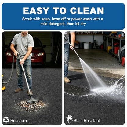 Extra Large Garage Floor Mat 8' 10" x 22' - Premium Felt + Waterproof Backing Thickened and Soft Heavy Duty Oil Absorbent Non-Slip Pad Garage Parking Mats for Floor Large SUVs MPV Pickup Truck RV - size: 8' 10"x 22'