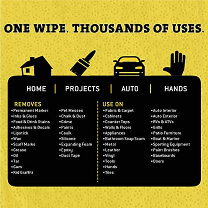 Tub O' Towels Heavy-Duty Multi-Surface Cleaning Wipes, 7" x 8", 40 Count Canister, Removes Grease, Grime, Tough Stains, Durable Disposable White Wipes for Home, Garage, Outdoor Cleaning Tasks, 4-Pack - style: 4-Pack of TW40 (7" x 8" wipes)