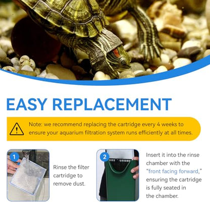 6 Pack Replacement Filter Cartridges Medium for Zilla Turtle Filter, Turtle Tank Filter Cartridges Compatible with Zilla Internal Filter 20G and Small Basking Platform Filter 20G, 09830