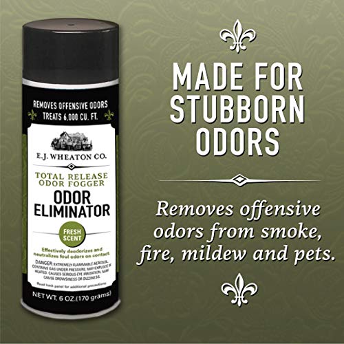 E.J. Wheaton Odor Eliminator, Total Release Odor Fogger, 3 Pack, Effectively Deodorizes and Neutralizes Foul Odors on Contact, Fresh Scent (6 OZ)