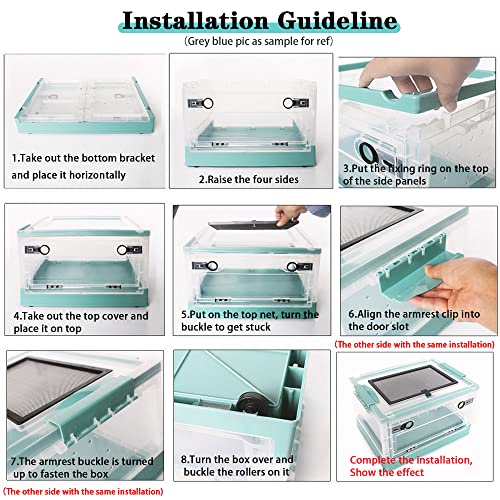 Dutiplus Large Snake Reptile Tank, Habitat Cages,White, 21.65"x12.6"x12.2" | Amphibians Habitat Cages, Sliding Screen Top, For Lizard, Gecko, Frog, Hamster, Hermit Crab - color: White