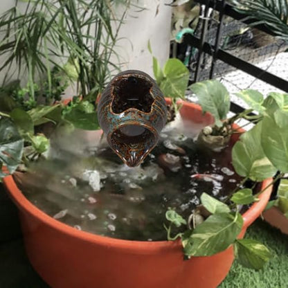 Ceramic Pot Water Fountain Indoor Outdoor Tabletop Circulating Water Jar with for Garden Patio Courtyard Decor